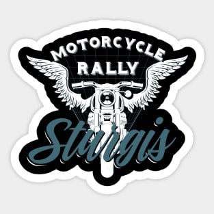 Sturgis Motorcycle Rall South Dakota - white and blue Sticker